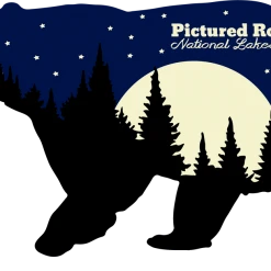 Down Wind Sports Pictured Rocks Night Bear Sticker