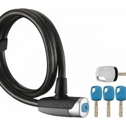 Bike Accessories Giant SureLock Flex Key 12 Cable Lock 12mm X 120cm
