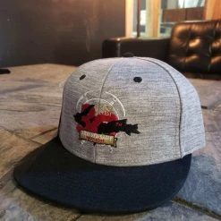 Down Wind Sports Michigan Ice Fest 30th Anniversary Flatbrim Hat Heathered Charcoal/Black