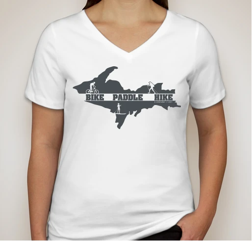 Down Wind Sports Women's Bike Paddle Hike V-Neck 1 Down Wind Sports Women's Bike Paddle Hike V-Neck