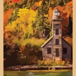 Down Wind Sports Pictured Rocks Lighthouse Sticker Local Goods