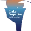 Down Wind Sports Local Goods Lake Superior 1332 Feet Deep Sticker