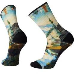 Smartwool Men's Hike Light Cushion Mountain Print Crew Apparel