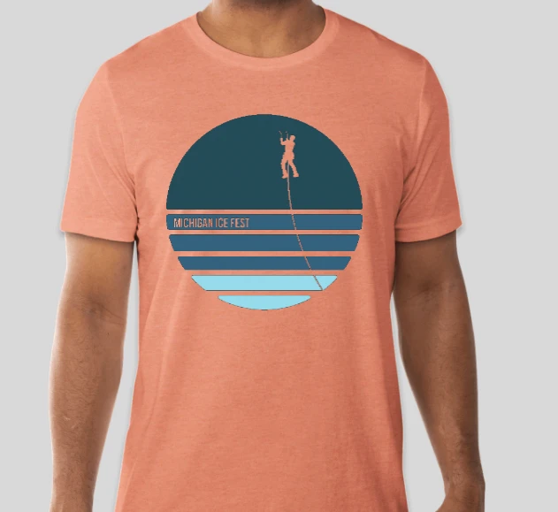 Down Wind Sports Michigan Ice Fest Blue Circle Tee 2 Down Wind Sports Michigan Ice Fest Blue Circle Tee