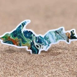 Down Wind Sports Local Goods Upper Peninsula Agate Sticker